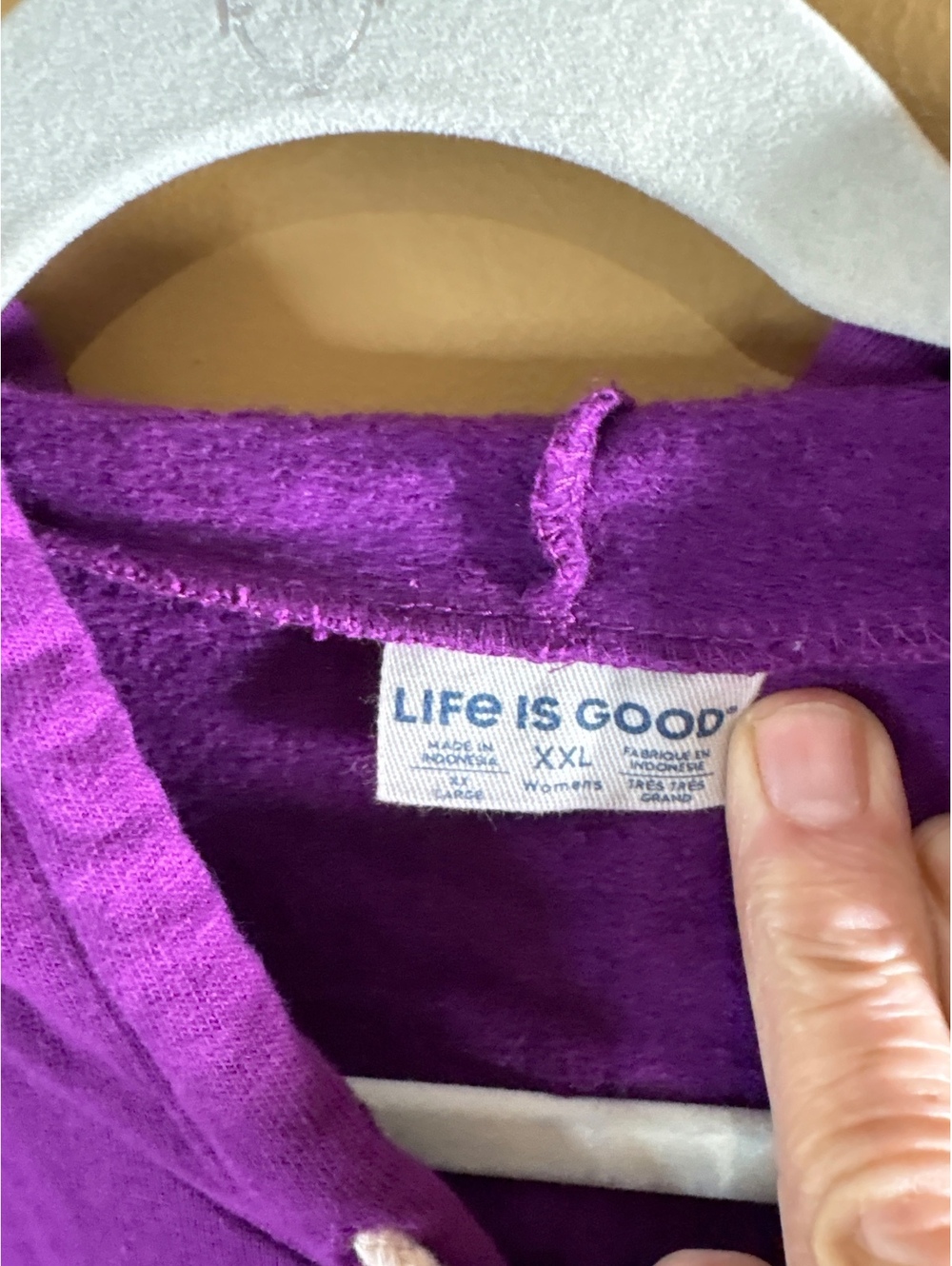 HC1200 Life is Good Women's XXL Purple Hoodie with Butterfly Design